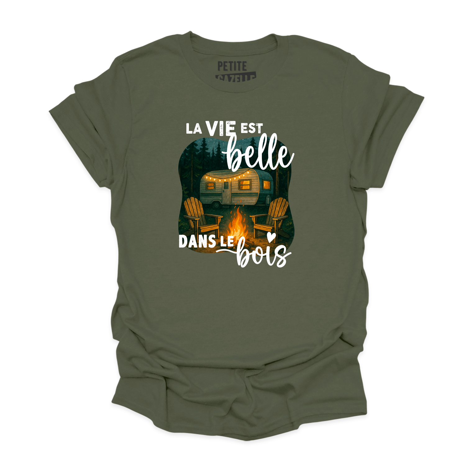 T-SHIRT COL ROND | La vie est belle dans le bois