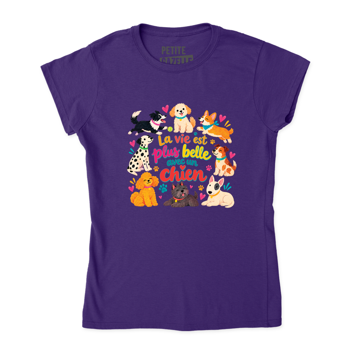 TSHIRT AJUSTÉ | La vie est plus belle avec un chien