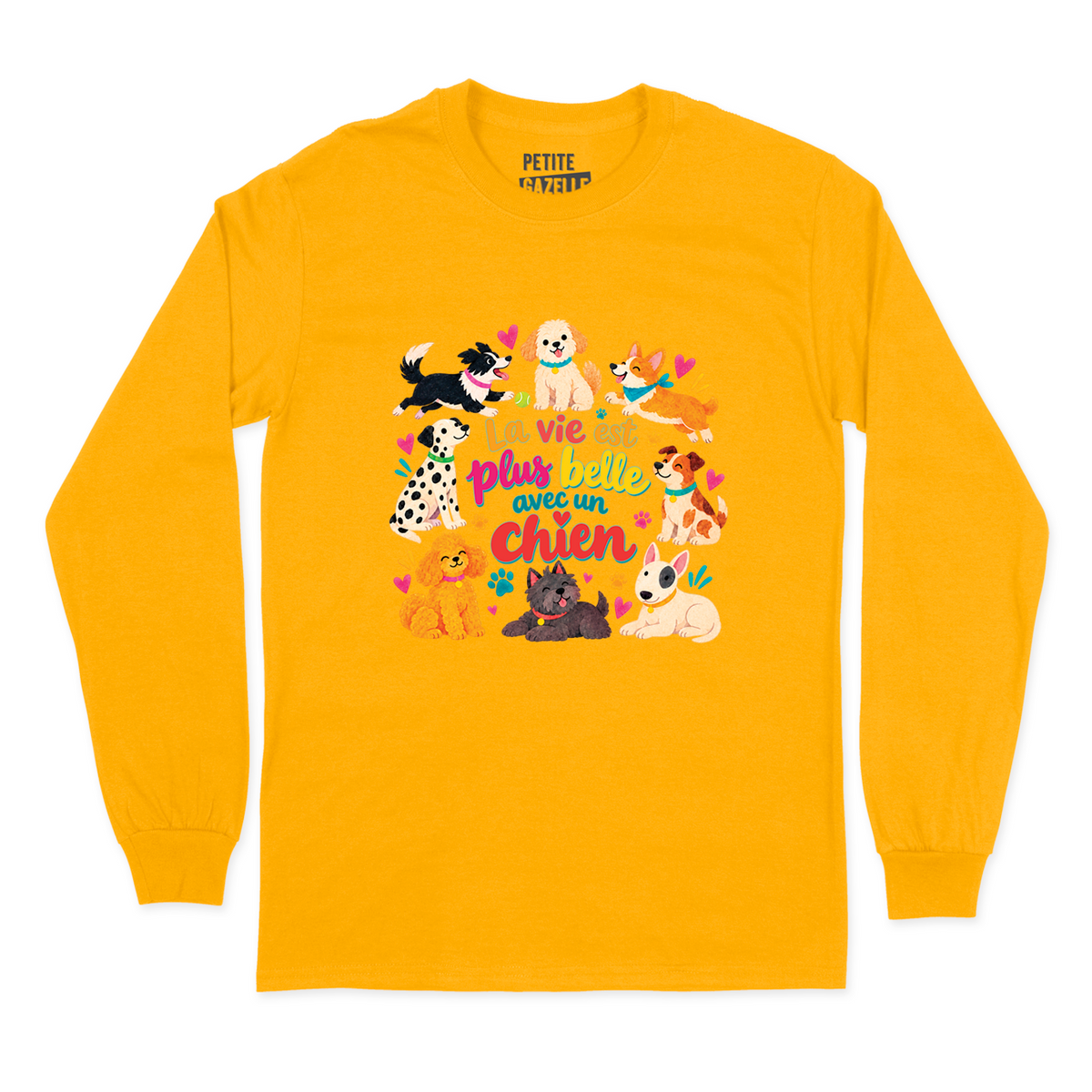 T-SHIRT À MANCHES LONGUES | La vie est plus belle avec un chien