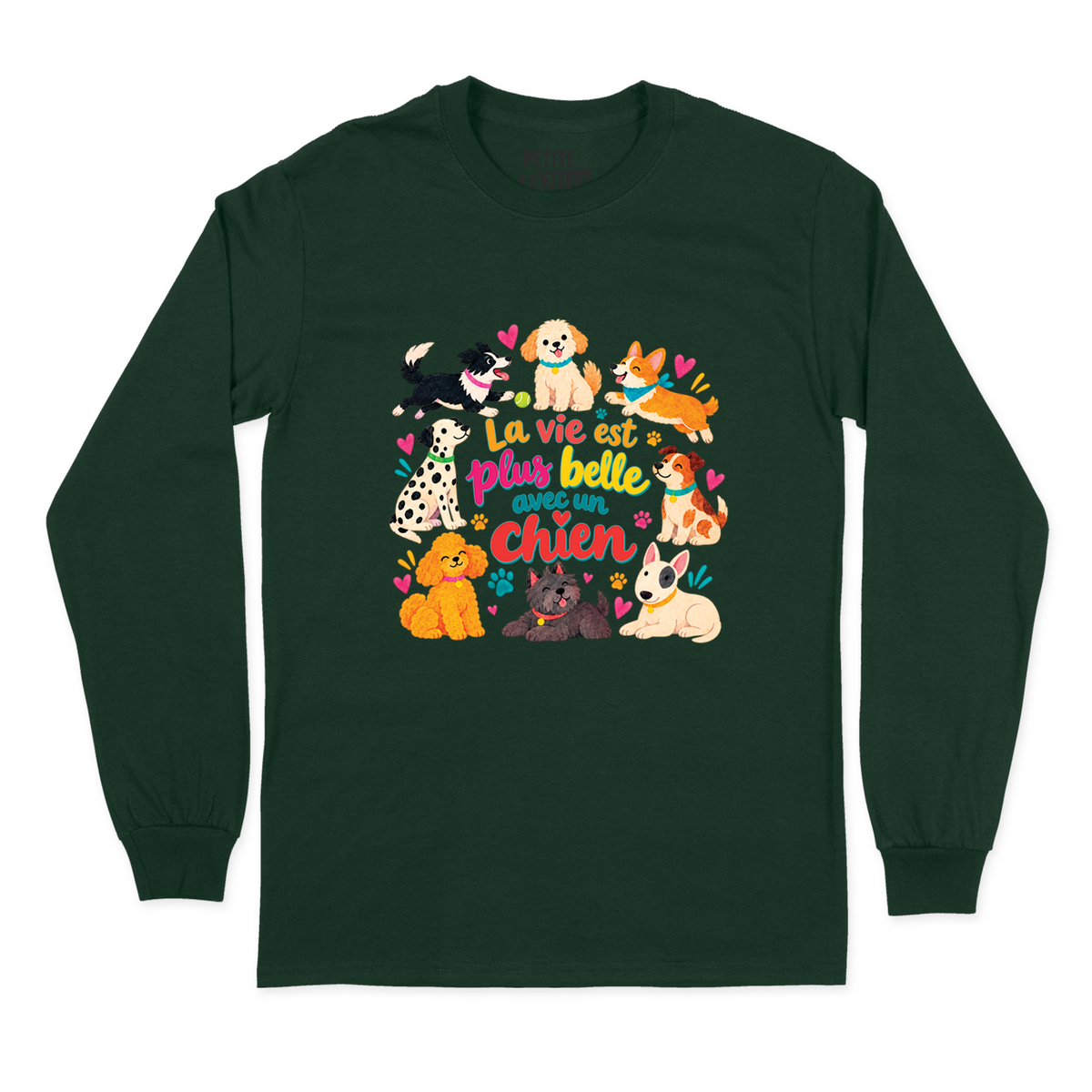 T-SHIRT À MANCHES LONGUES | La vie est plus belle avec un chien