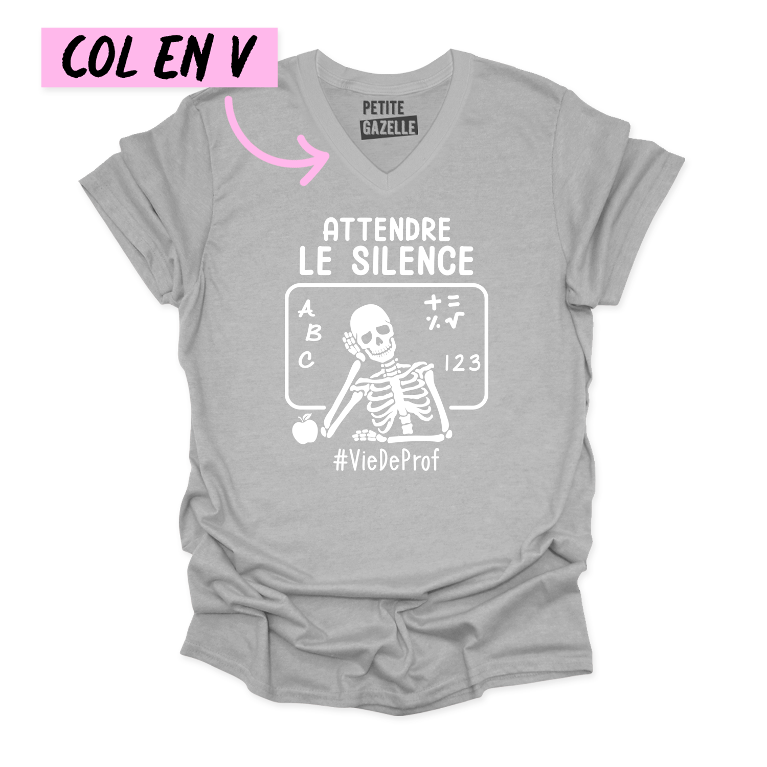 TSHIRT COL en V | Attendre le silence