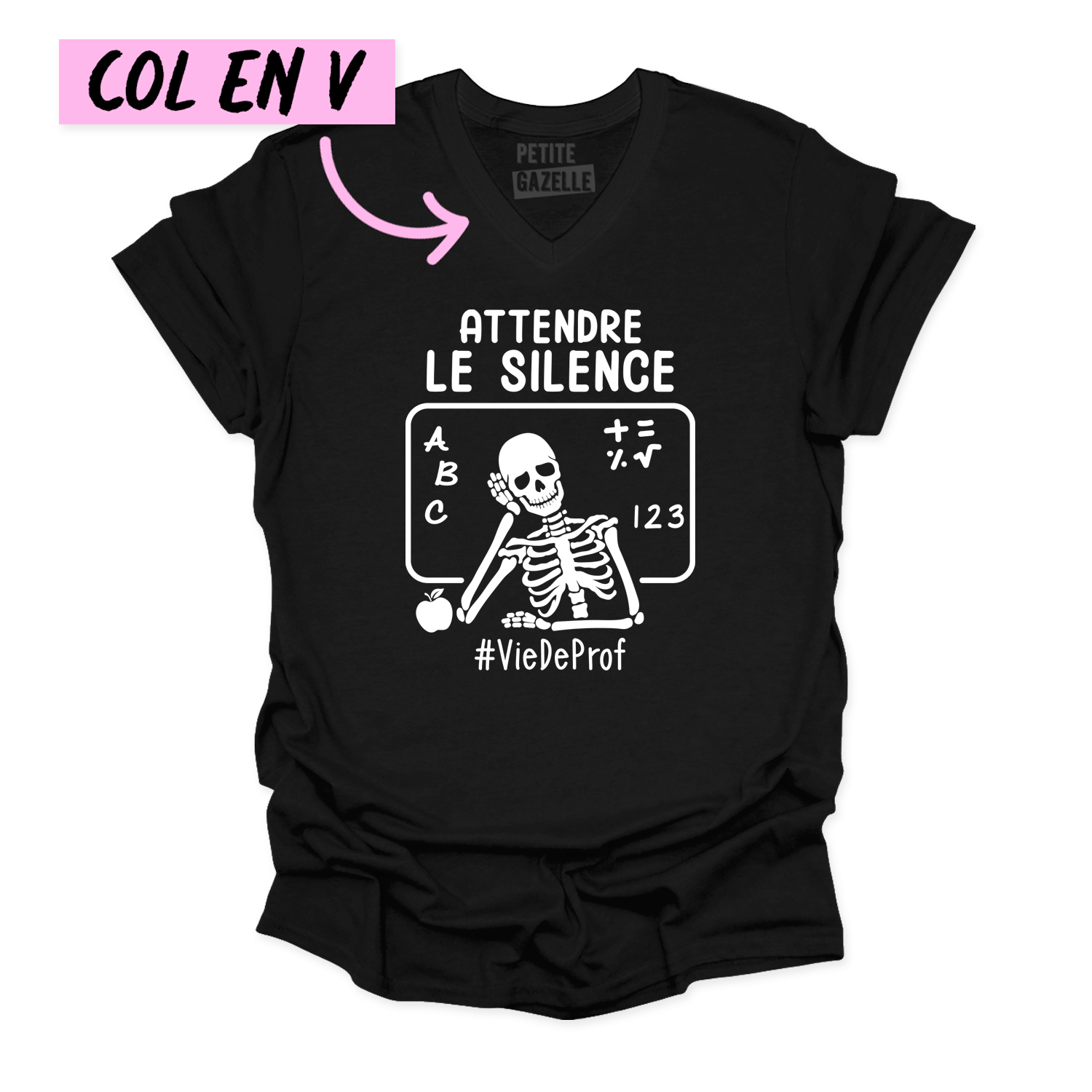 TSHIRT COL en V | Attendre le silence