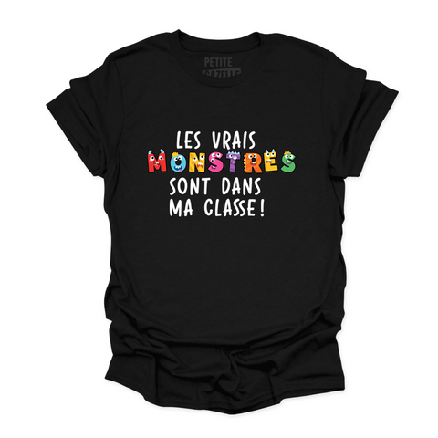 T-SHIRT COL ROND | Les vrais monstres sont dans ma classe