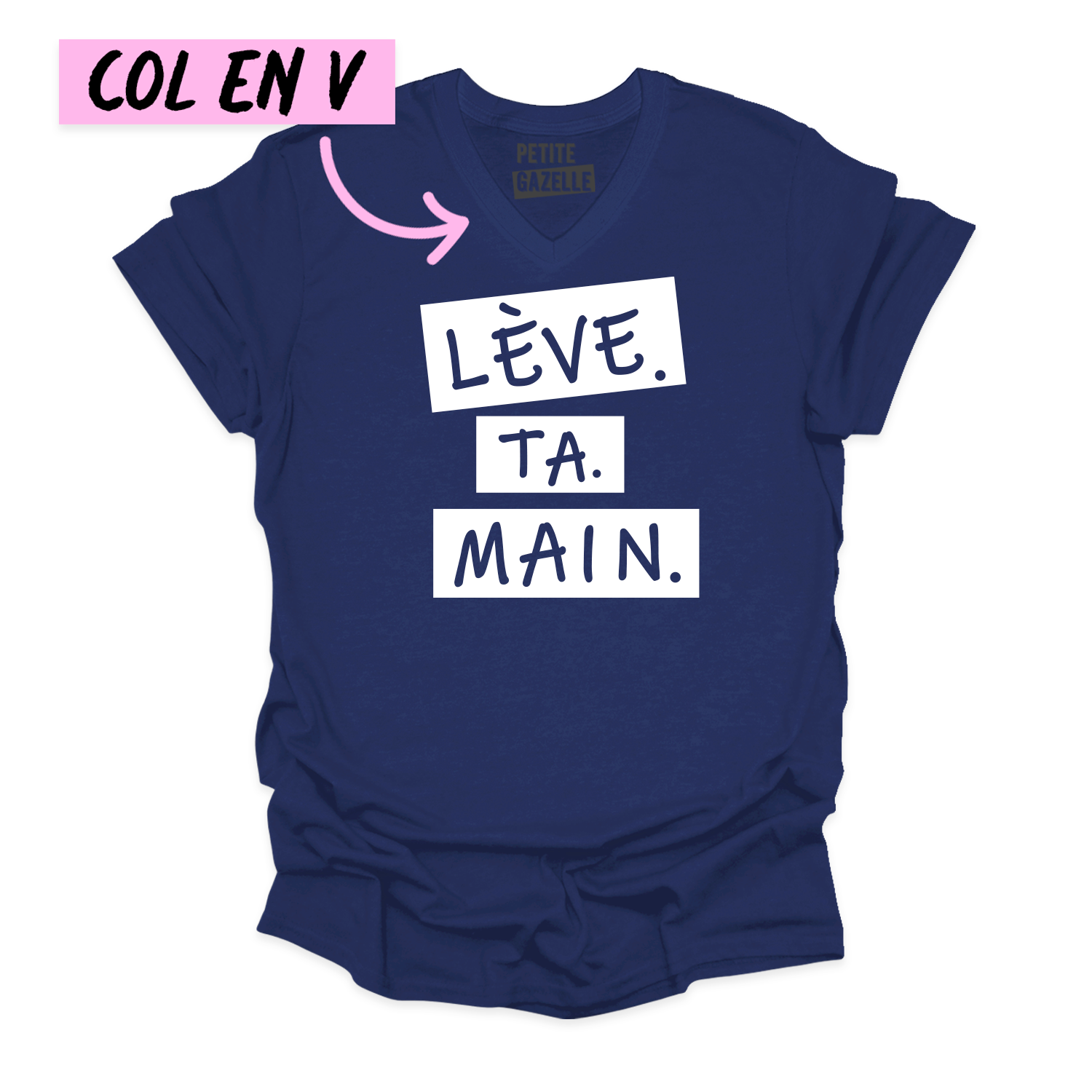 TSHIRT COL en V | Lève.Ta.Main.