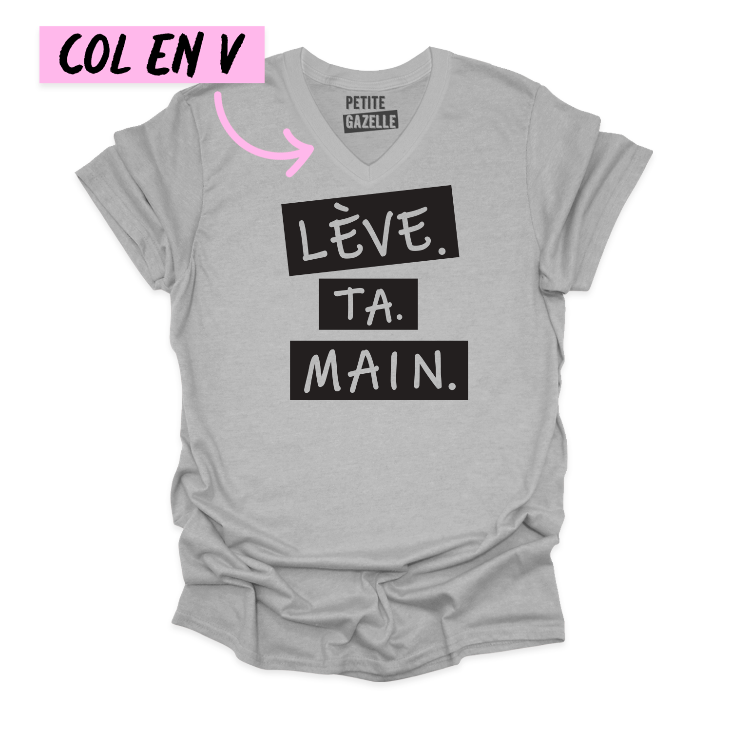 TSHIRT COL en V | Lève.Ta.Main.