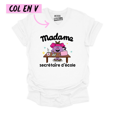 TSHIRT COL en V | Little miss secrétaire