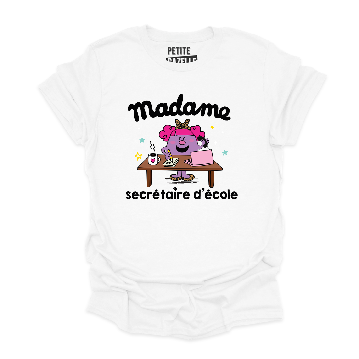 T-SHIRT COL ROND | Little miss secrétaire