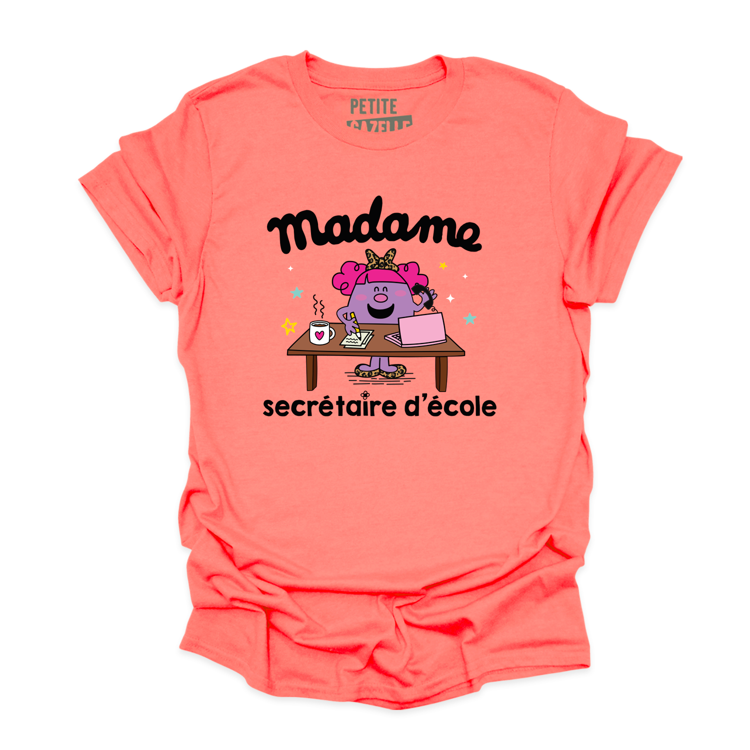 T-SHIRT COL ROND | Little miss secrétaire