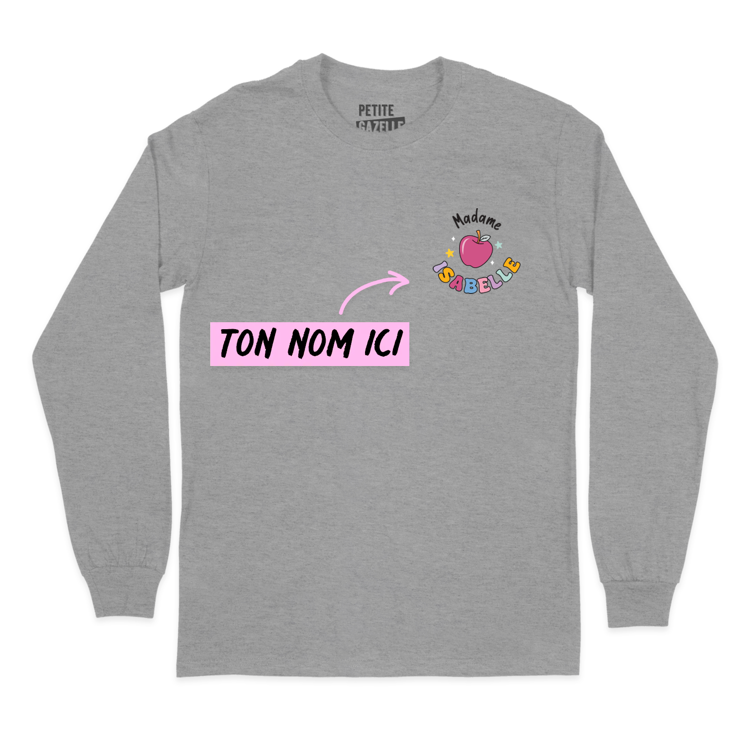 T-SHIRT À MANCHES LONGUES | Madame Pomme Pastel