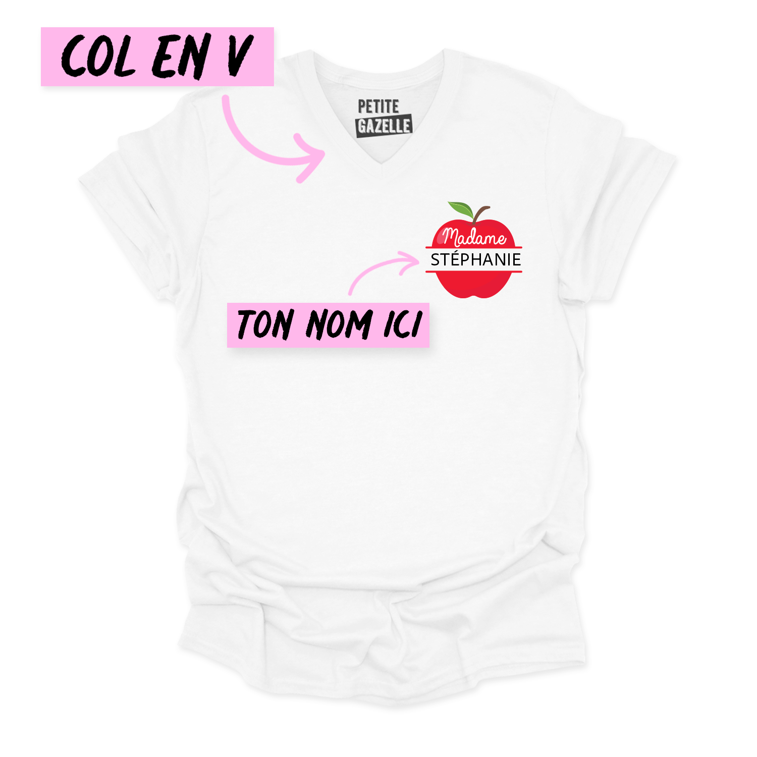 TSHIRT COL en V | Madame Pomme