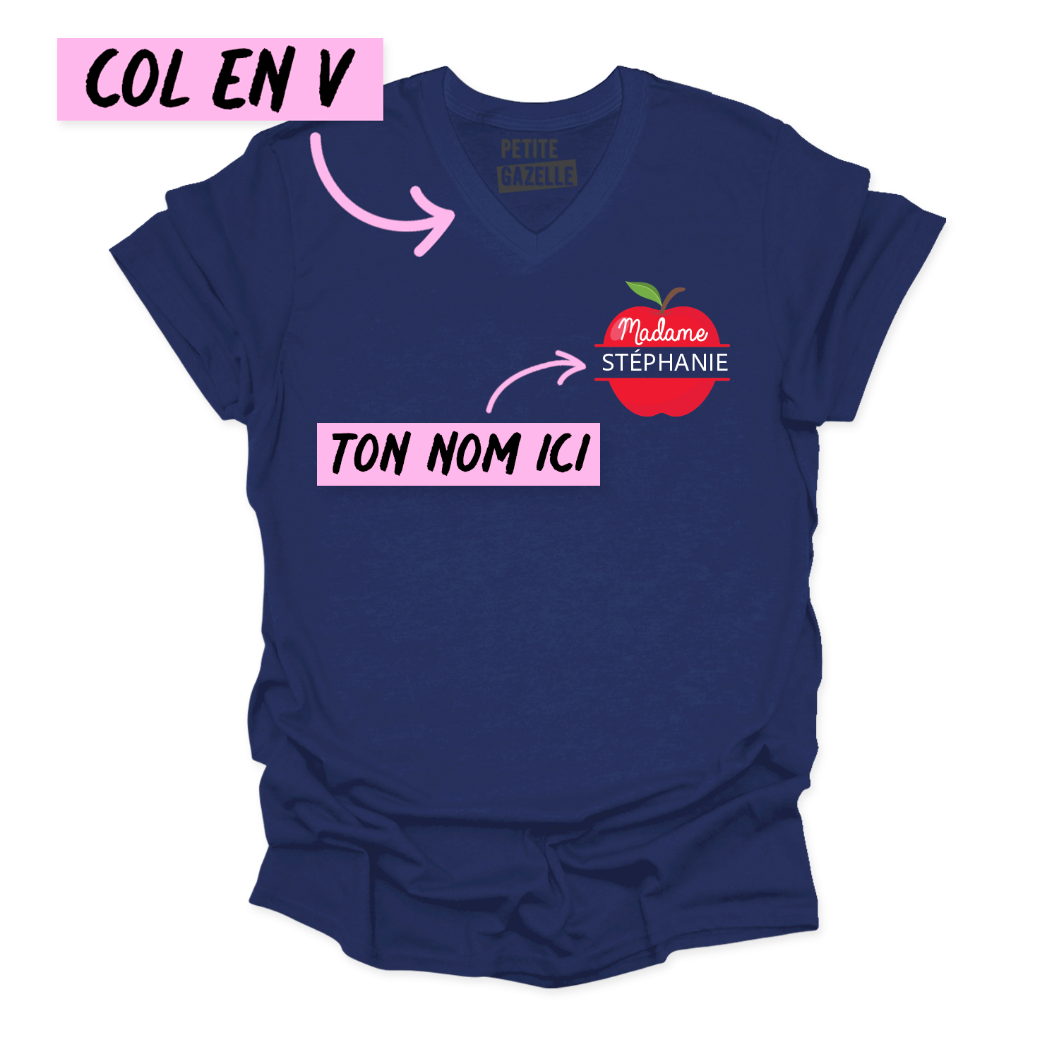 TSHIRT COL en V | Madame Pomme