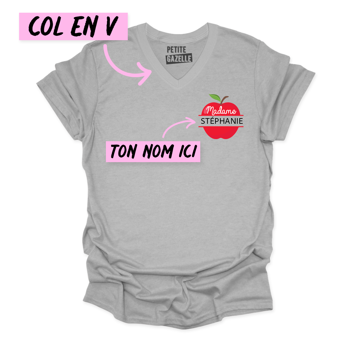 TSHIRT COL en V | Madame Pomme