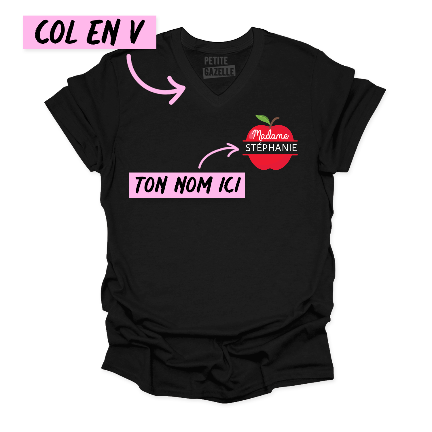 TSHIRT COL en V | Madame Pomme