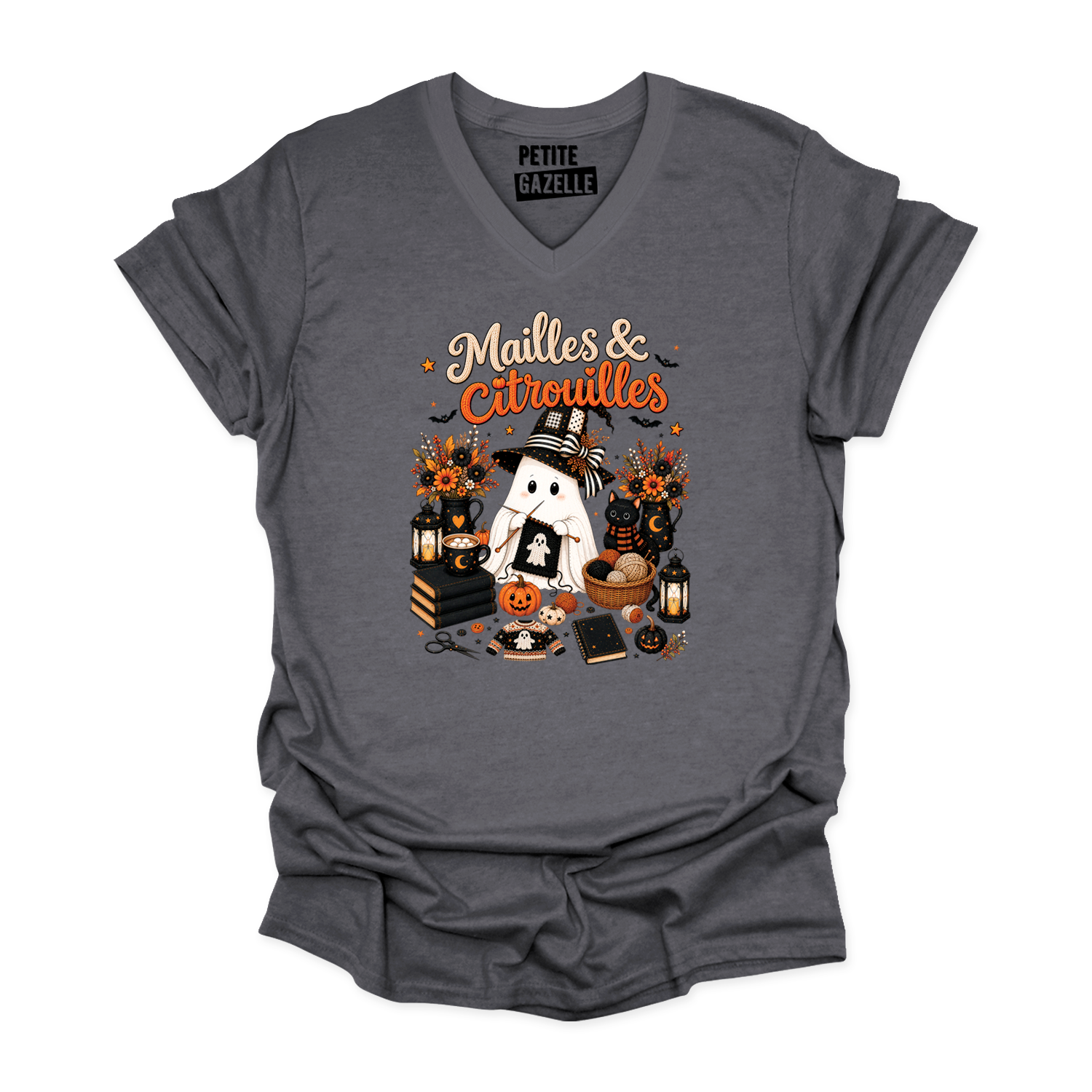 TSHIRT COL en V | Mailles & Citrouilles