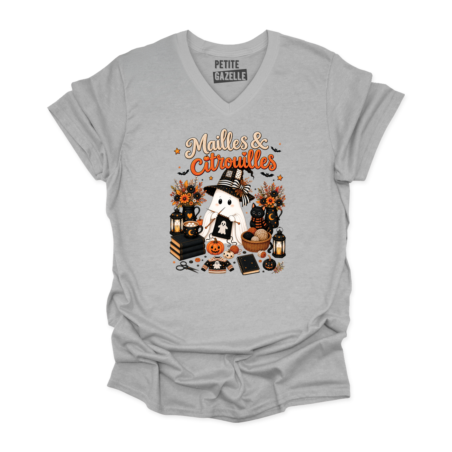 TSHIRT COL en V | Mailles & Citrouilles
