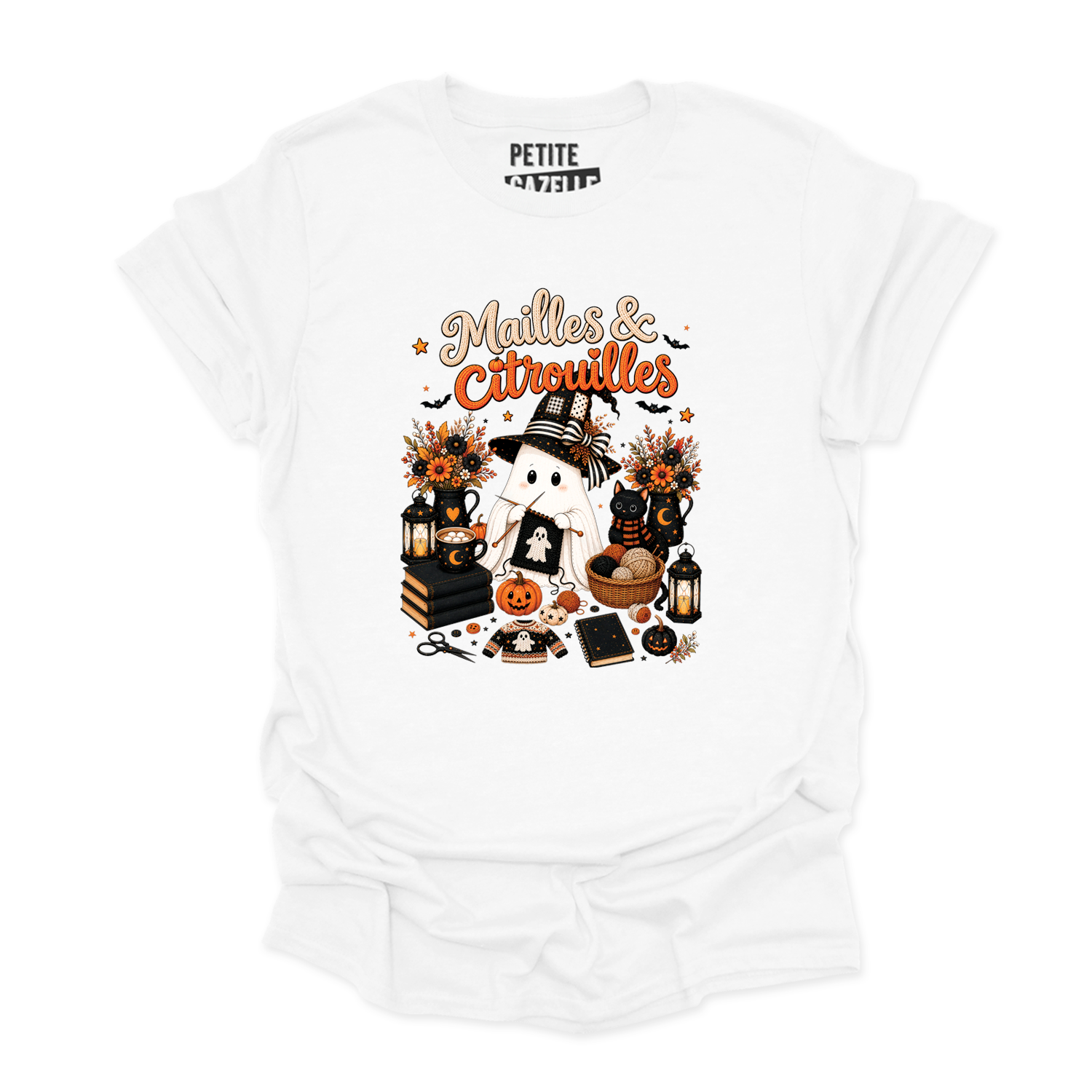 T-SHIRT COL ROND | Mailles & Citrouilles