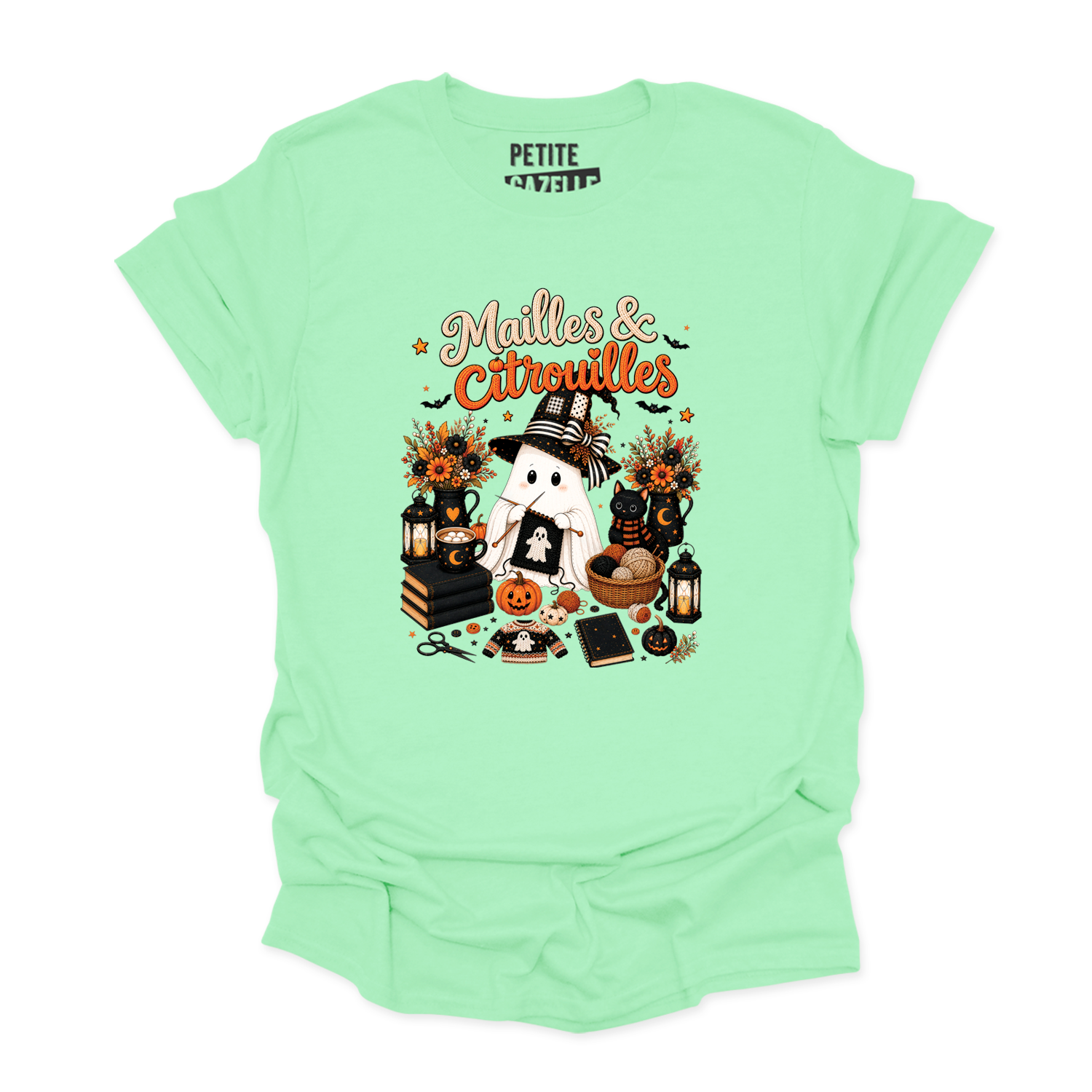 T-SHIRT COL ROND | Mailles & Citrouilles
