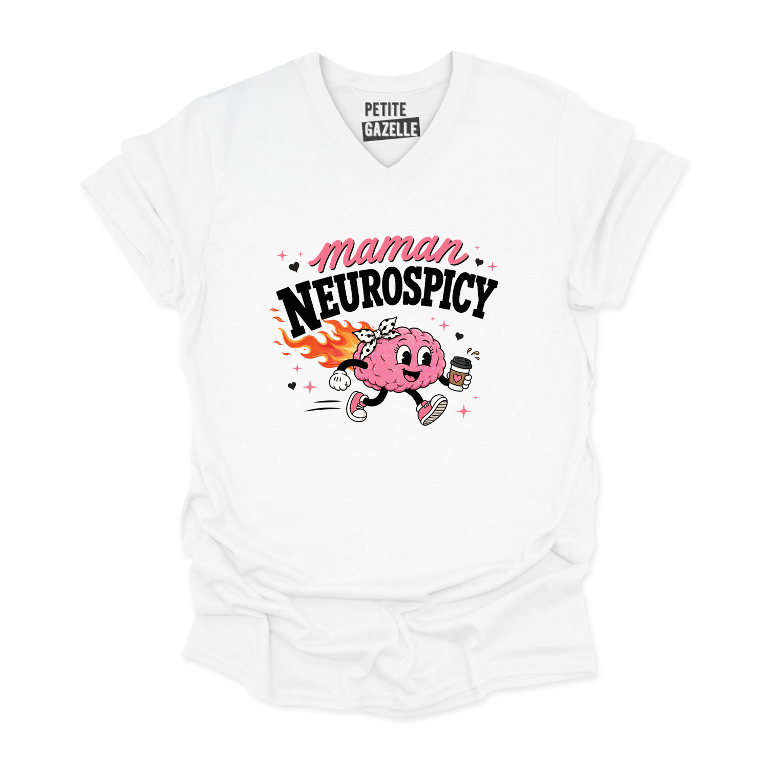 TSHIRT COL en V | Maman Neurospicy