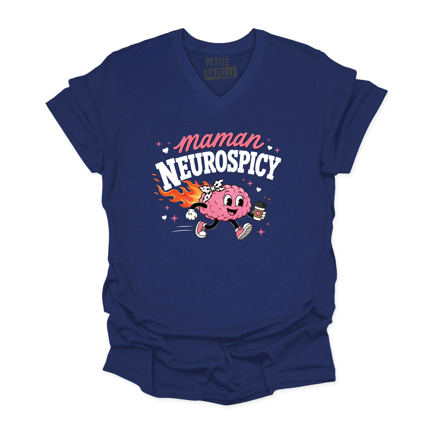 TSHIRT COL en V | Maman Neurospicy
