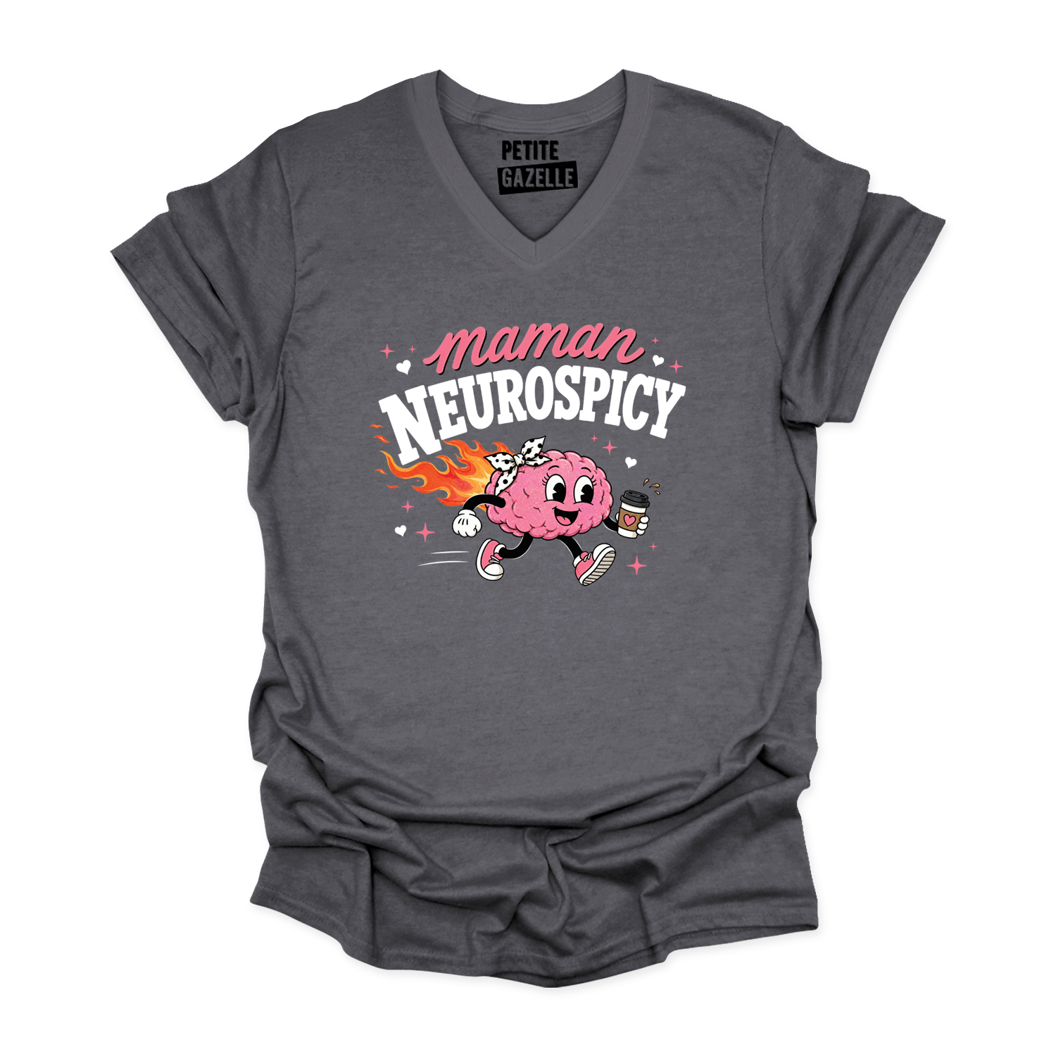 TSHIRT COL en V | Maman Neurospicy