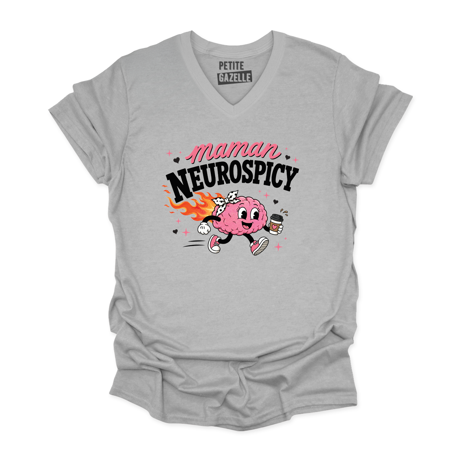 TSHIRT COL en V | Maman Neurospicy