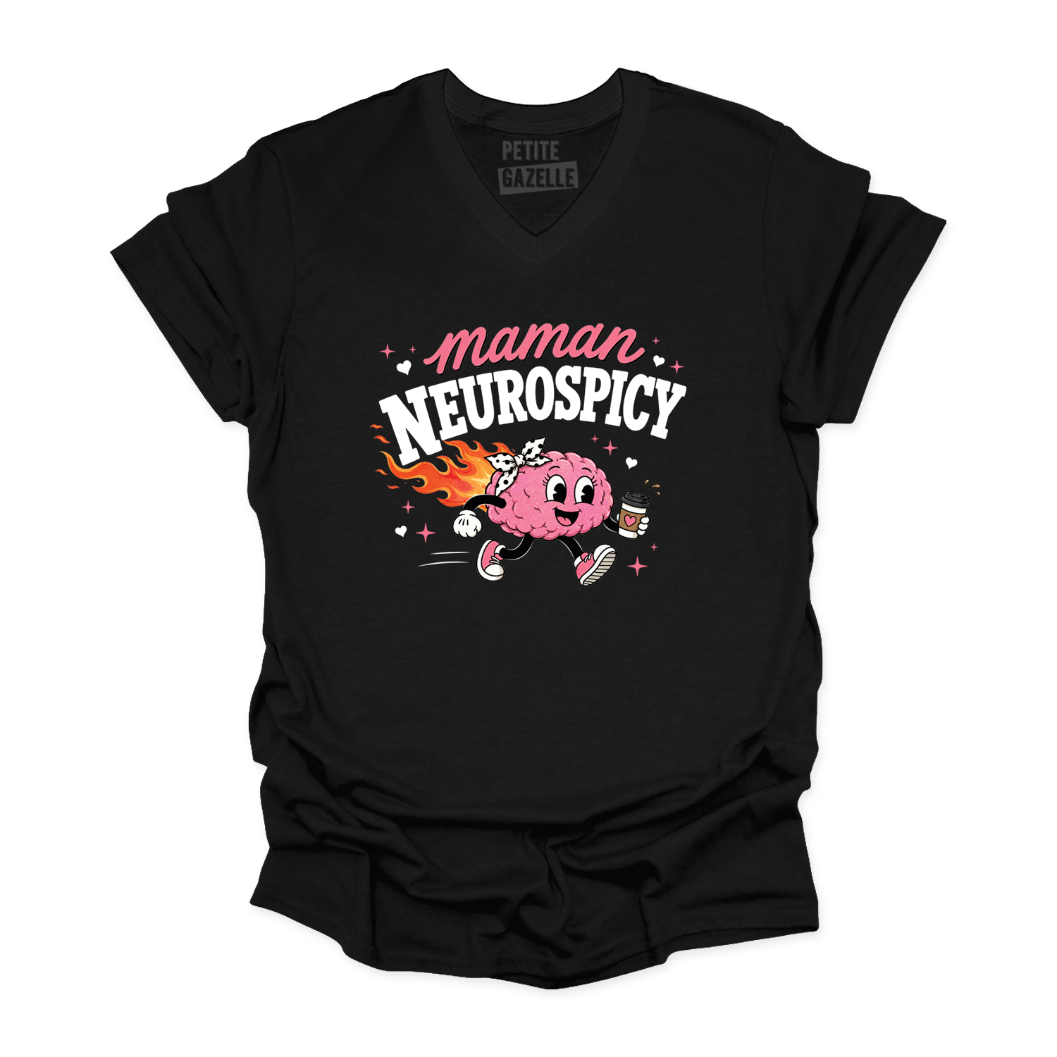 TSHIRT COL en V | Maman Neurospicy