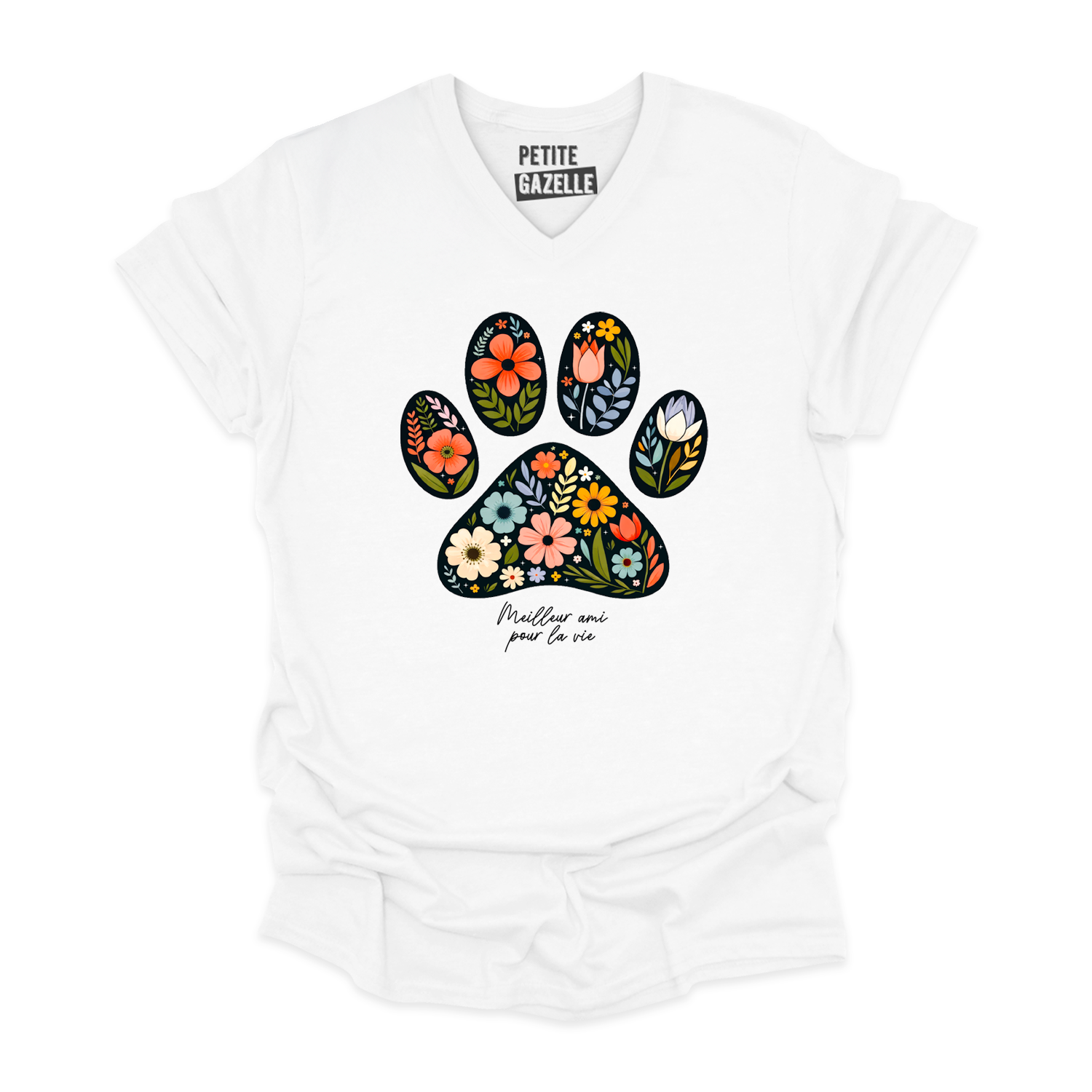 TSHIRT COL en V | Meilleur ami pour la vie