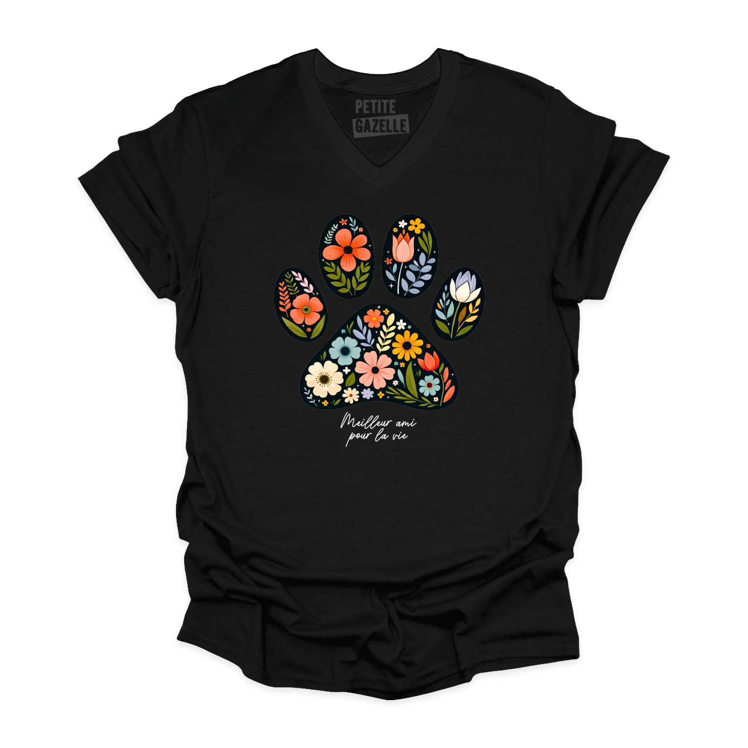 TSHIRT COL en V | Meilleur ami pour la vie