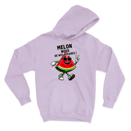 HOODIE | Melon nous de nos affaires ! - Coton Ouaté à Capuchon - Petite Gazelle Atelier
