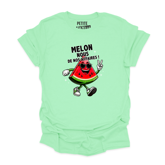 T - SHIRT COL ROND | Melon nous de nos affaires ! - T-shirt Unisexe Col Rond - Petite Gazelle Atelier