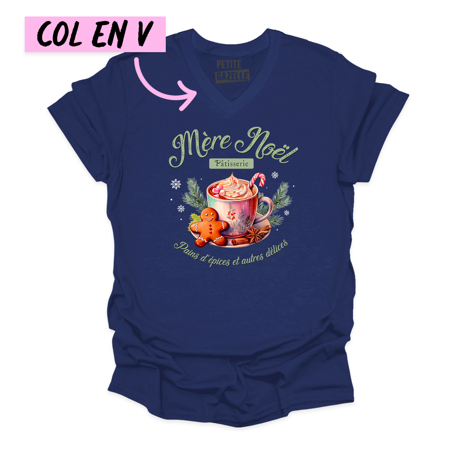 TSHIRT COL en V | Mère Noël Pâtisserie