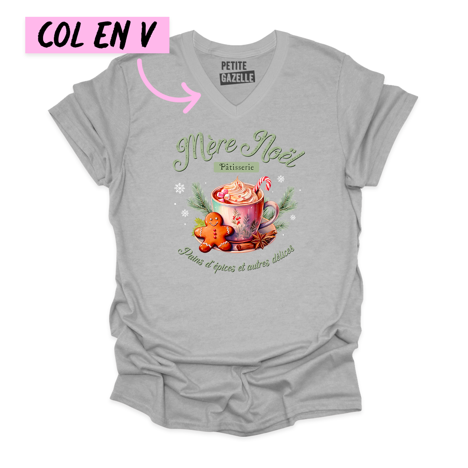 TSHIRT COL en V | Mère Noël Pâtisserie