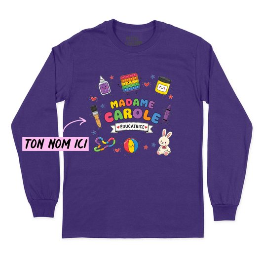 T-SHIRT À MANCHES LONGUES | Madame Éducatrice