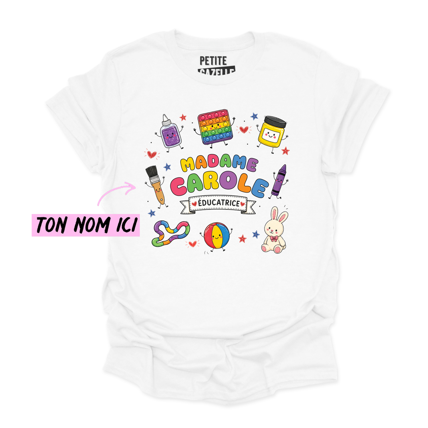 T-SHIRT COL ROND | Madame Éducatrice