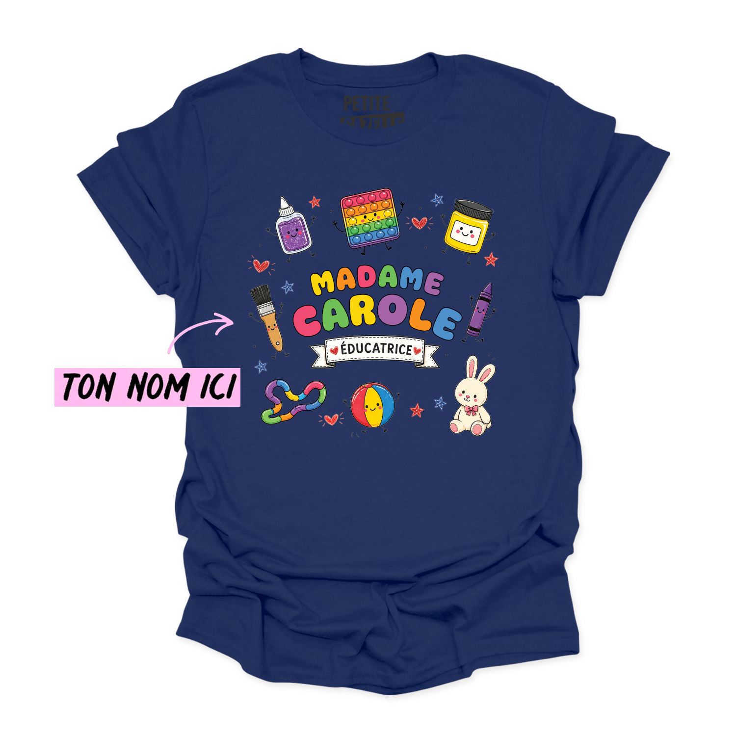 T-SHIRT COL ROND | Madame Éducatrice