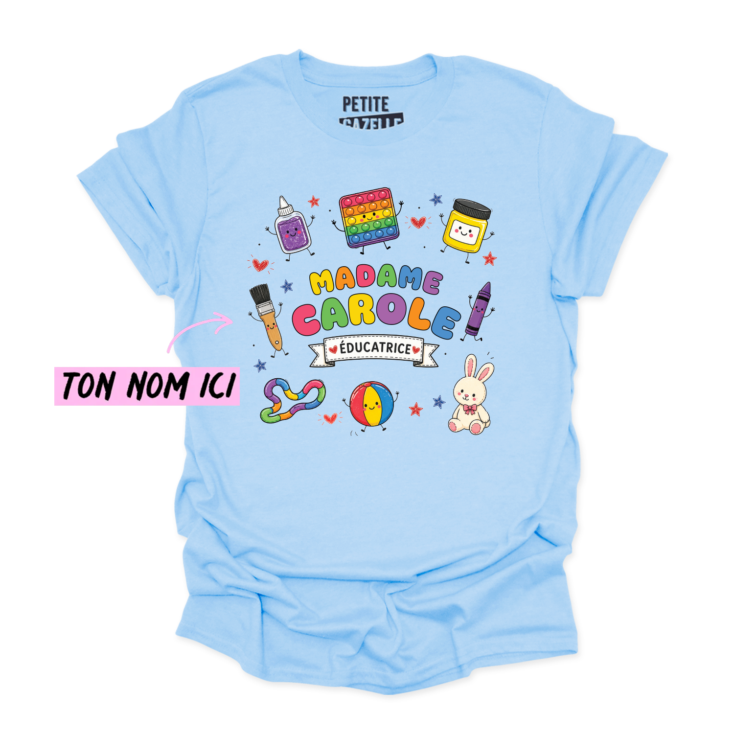 T-SHIRT COL ROND | Madame Éducatrice