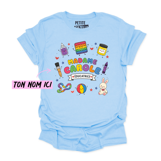 T-SHIRT COL ROND | Madame Éducatrice