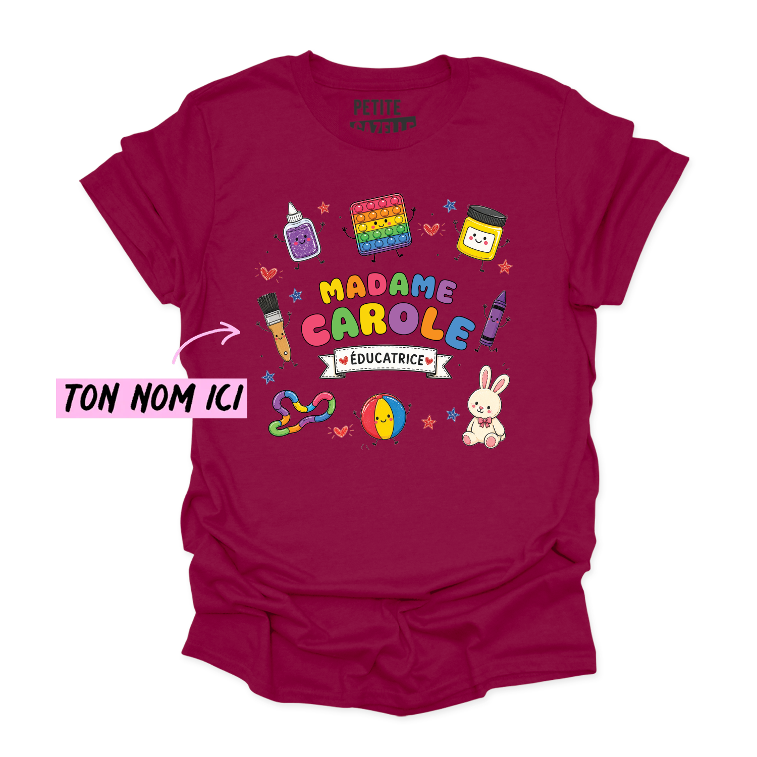 T-SHIRT COL ROND | Madame Éducatrice