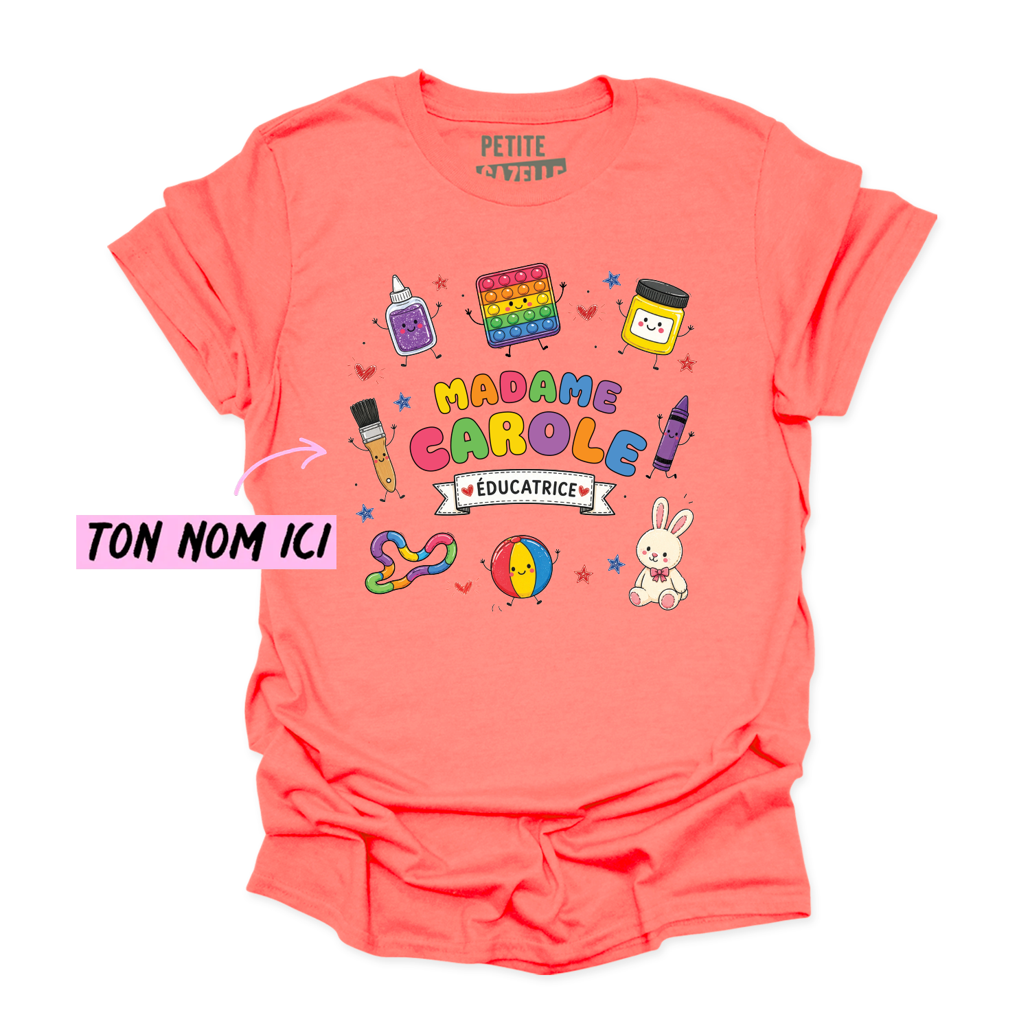 T-SHIRT COL ROND | Madame Éducatrice