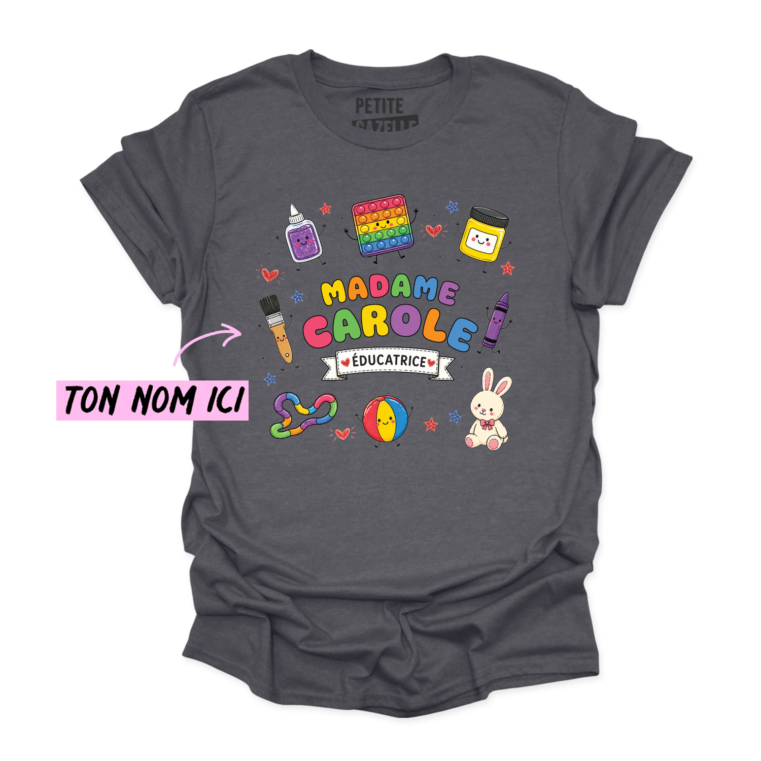T-SHIRT COL ROND | Madame Éducatrice