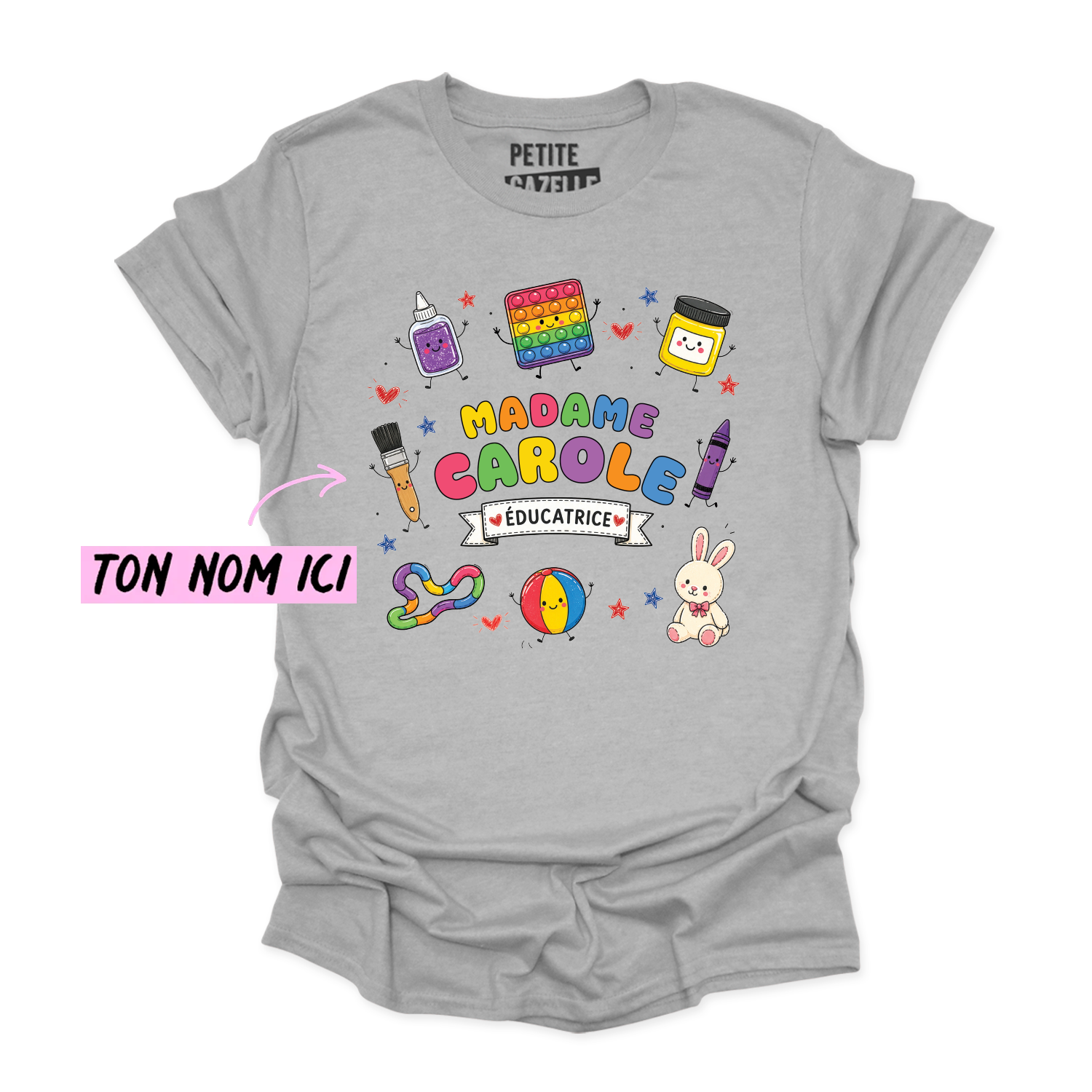 T-SHIRT COL ROND | Madame Éducatrice