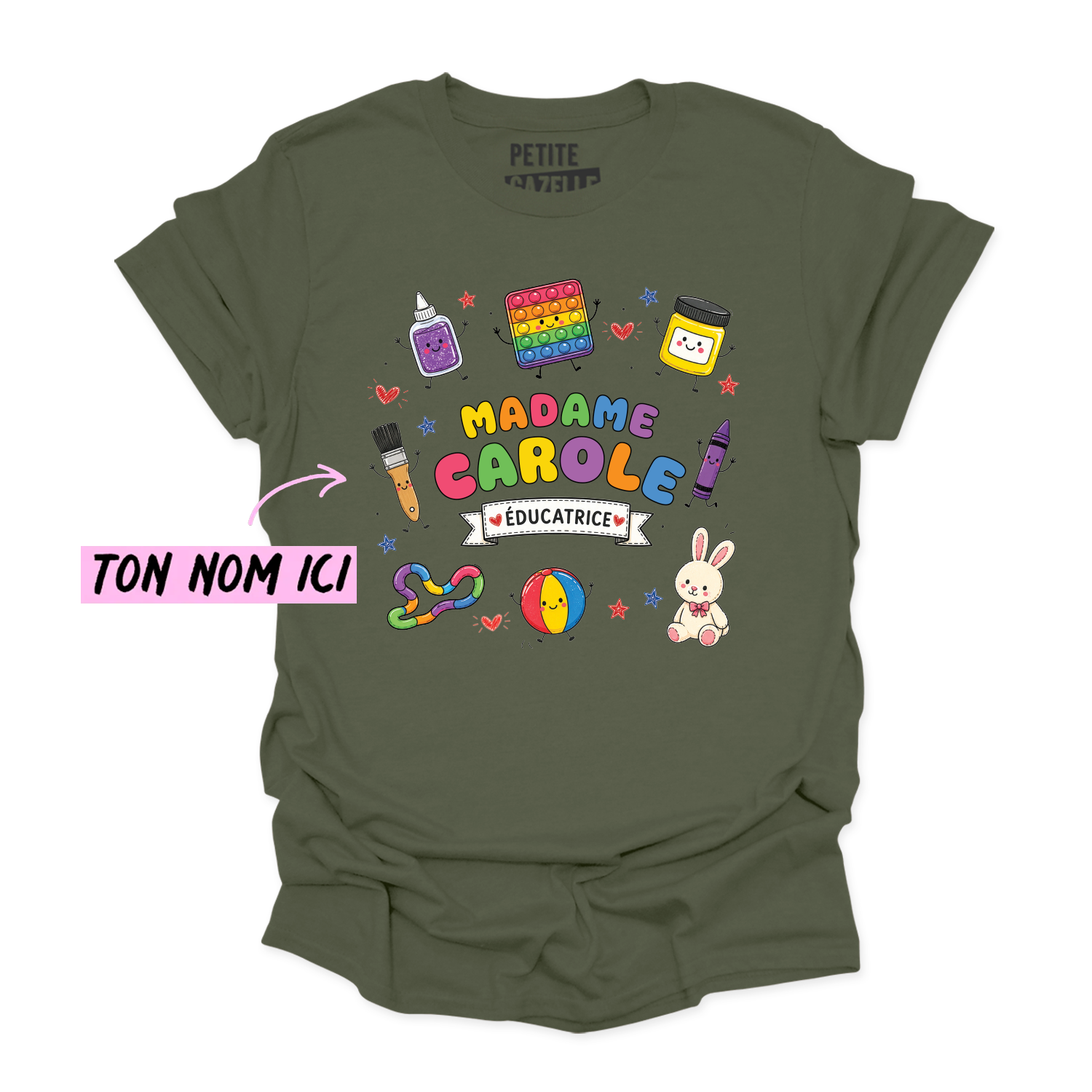 T-SHIRT COL ROND | Madame Éducatrice