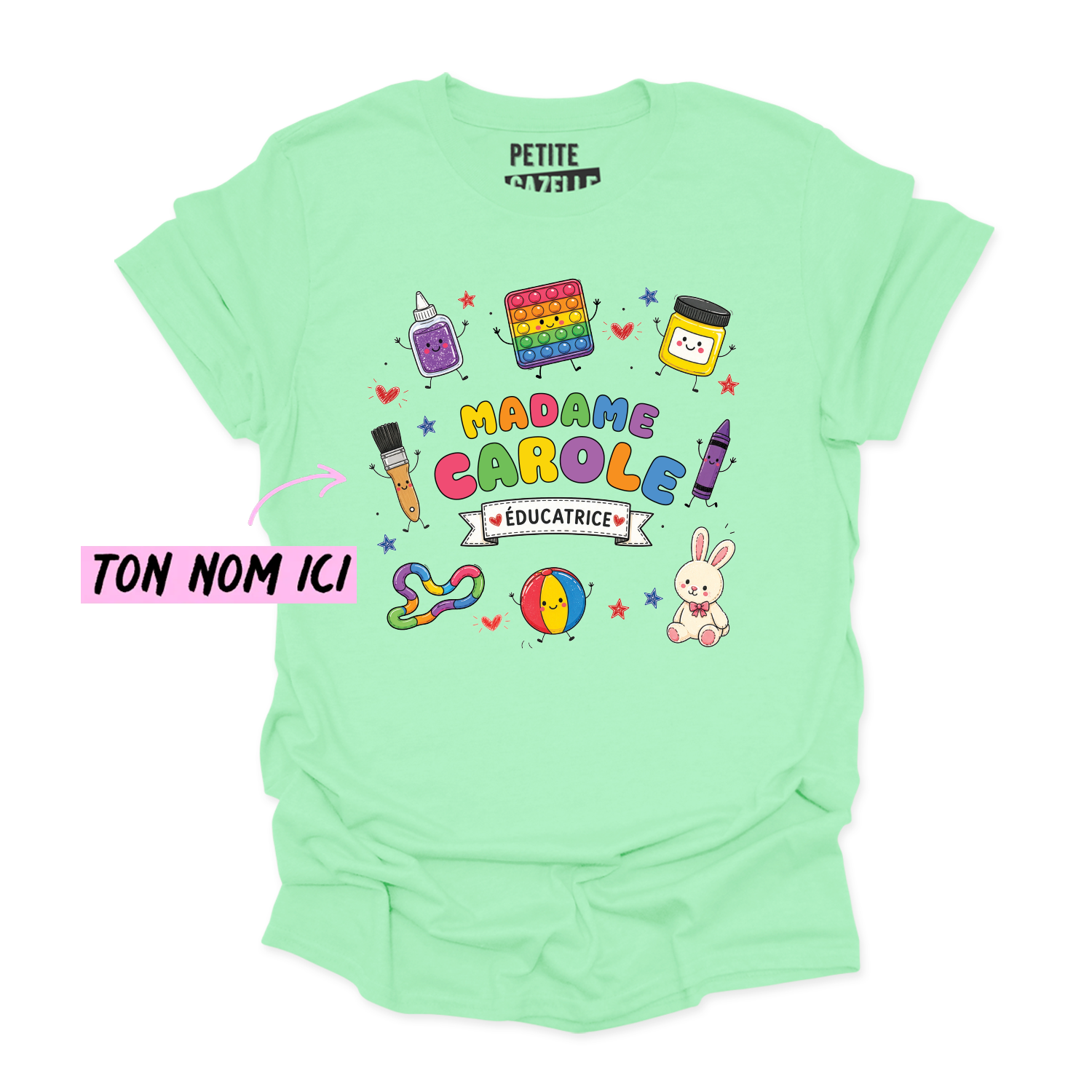 T-SHIRT COL ROND | Madame Éducatrice