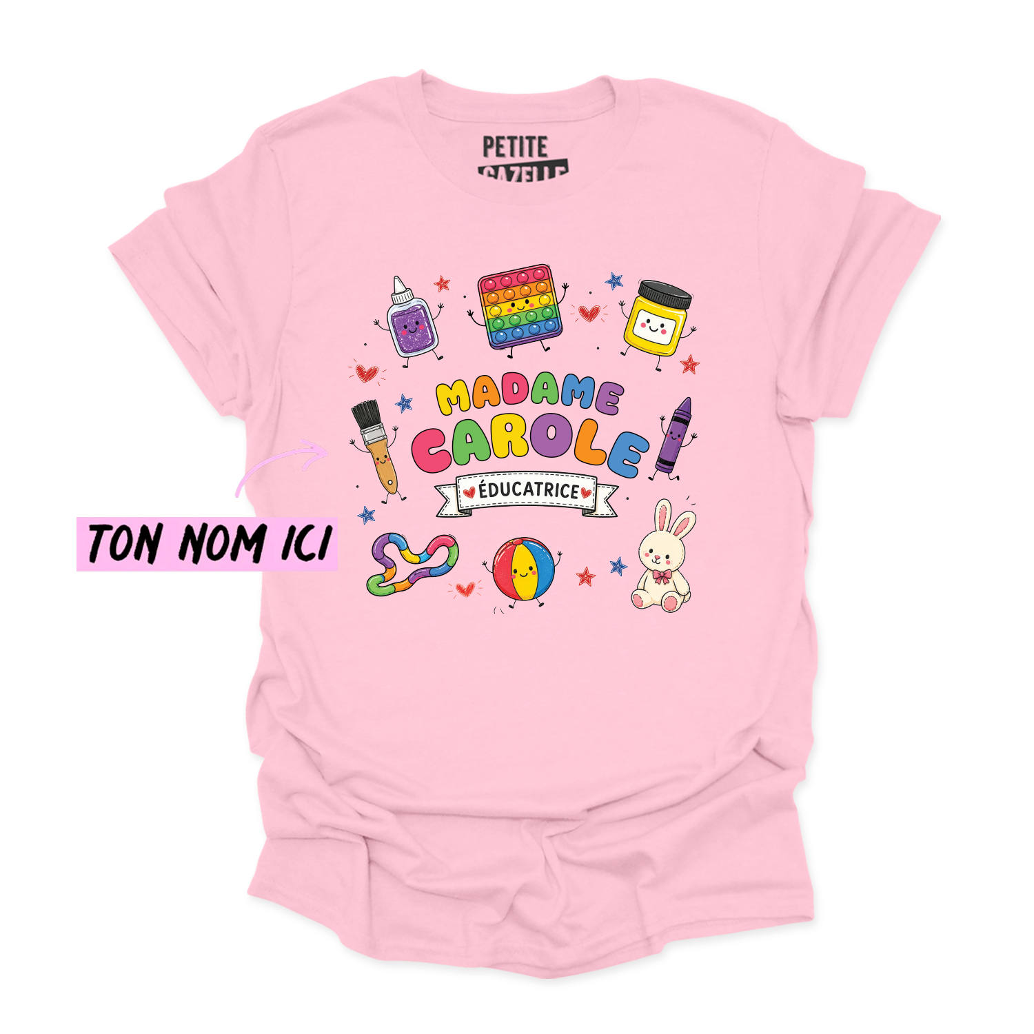 T-SHIRT COL ROND | Madame Éducatrice