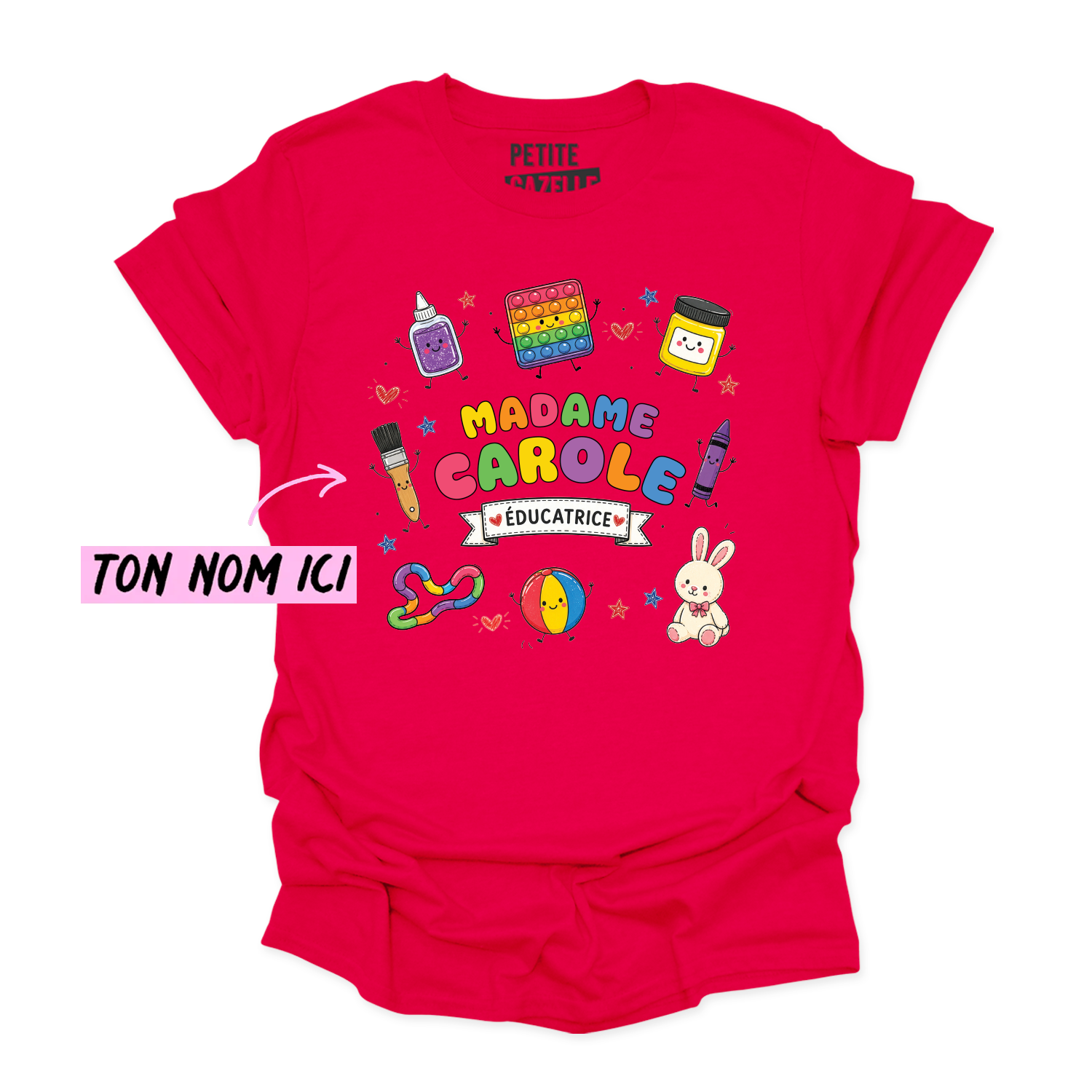 T-SHIRT COL ROND | Madame Éducatrice