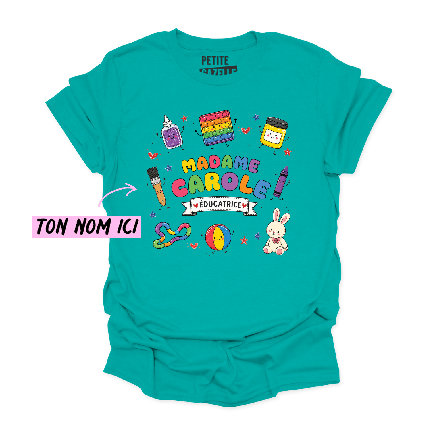 T-SHIRT COL ROND | Madame Éducatrice