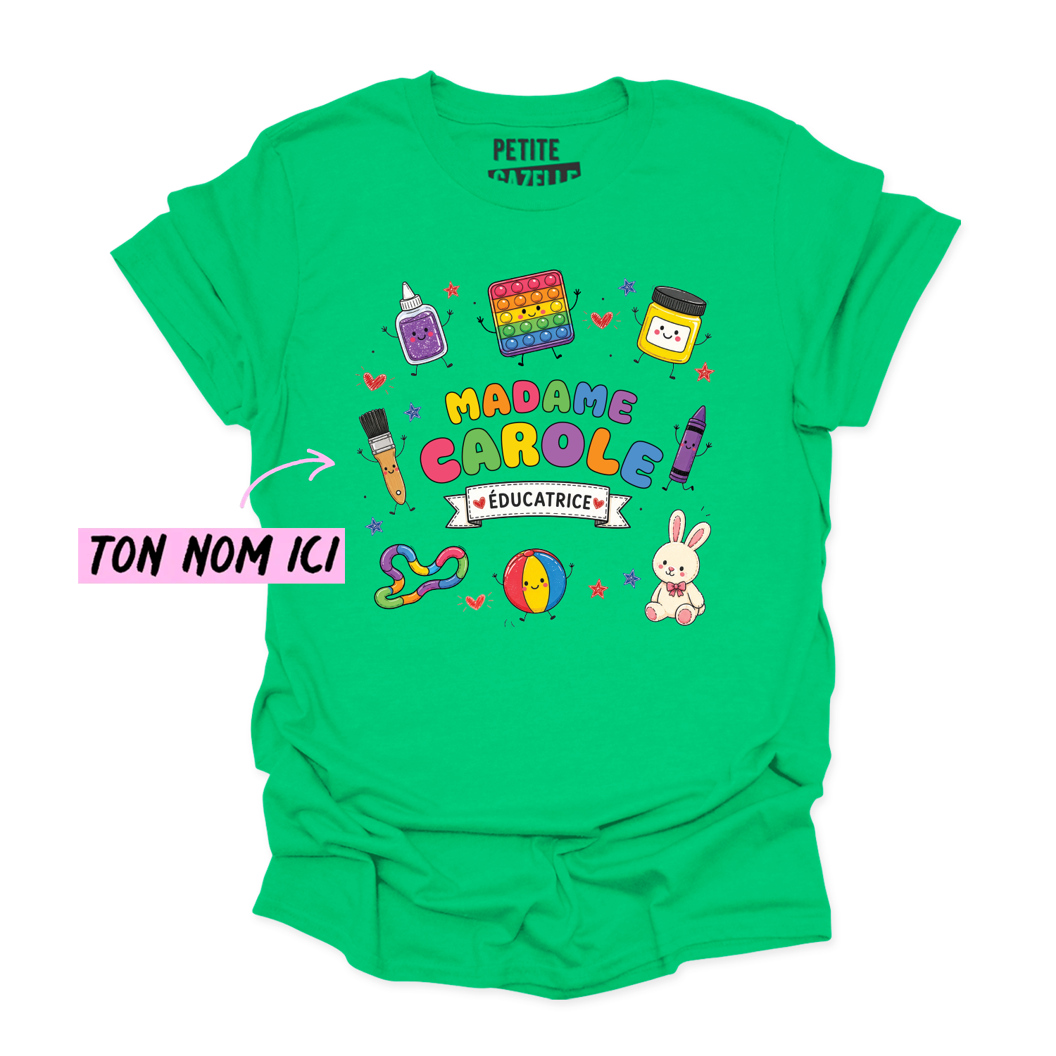 T-SHIRT COL ROND | Madame Éducatrice