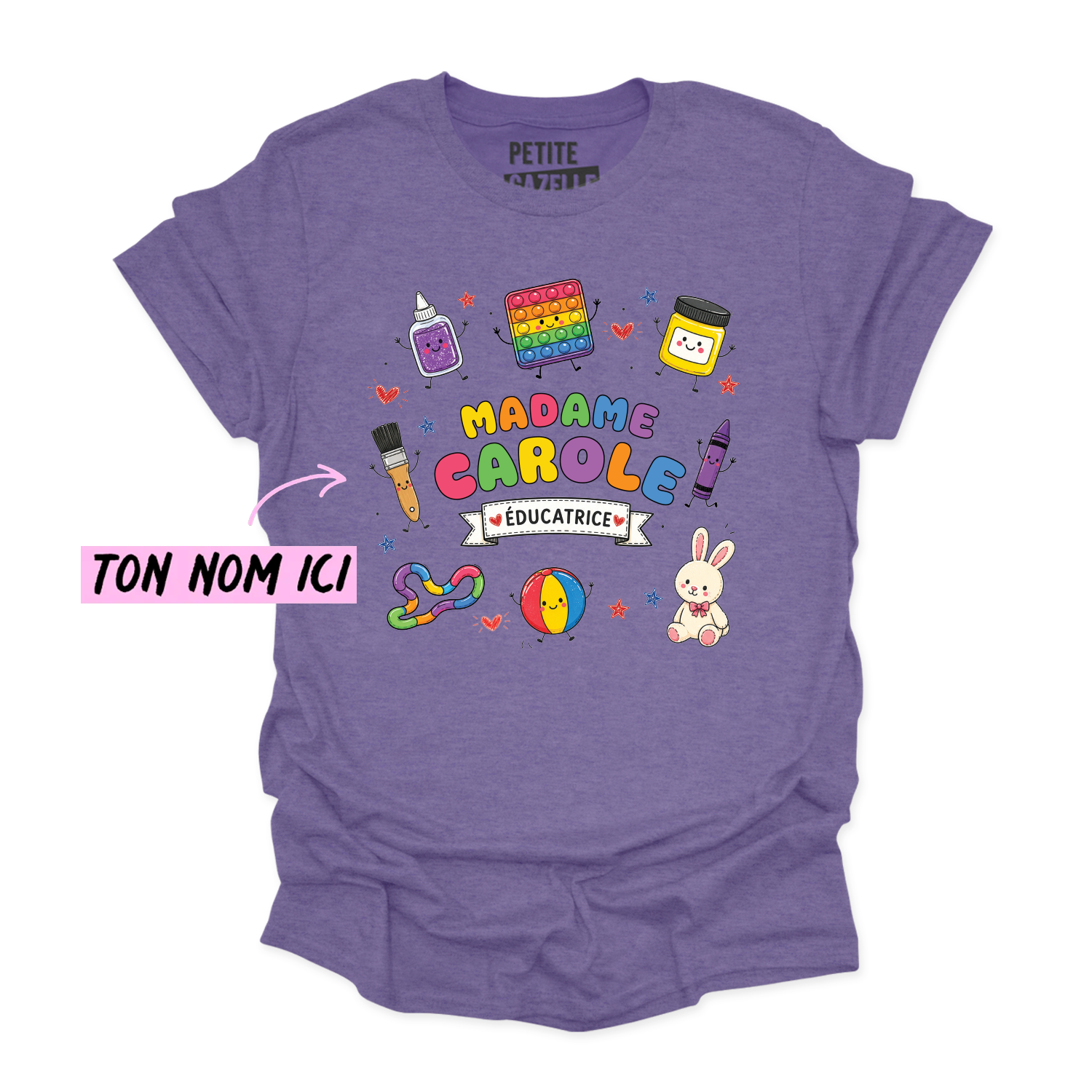 T-SHIRT COL ROND | Madame Éducatrice