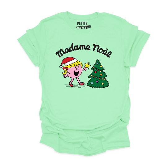 T - SHIRT COL ROND | Madame Noël - T-shirt Unisexe Col Rond - Petite Gazelle Atelier