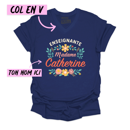 TSHIRT COL en V | Madame Fleurs